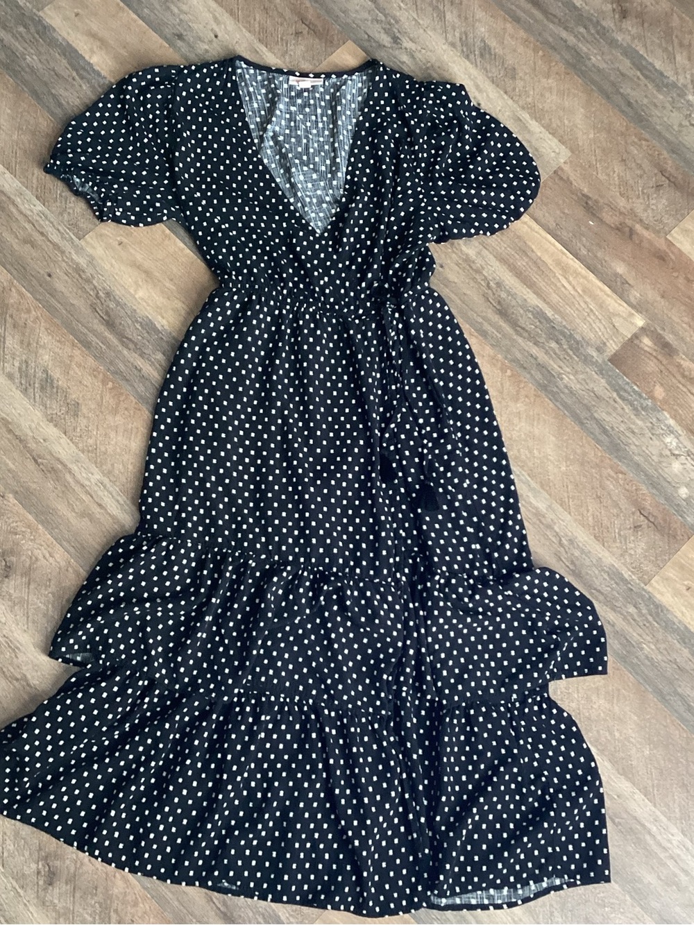 Knox Rose Black Polka Dot Wrap Maxi Dress